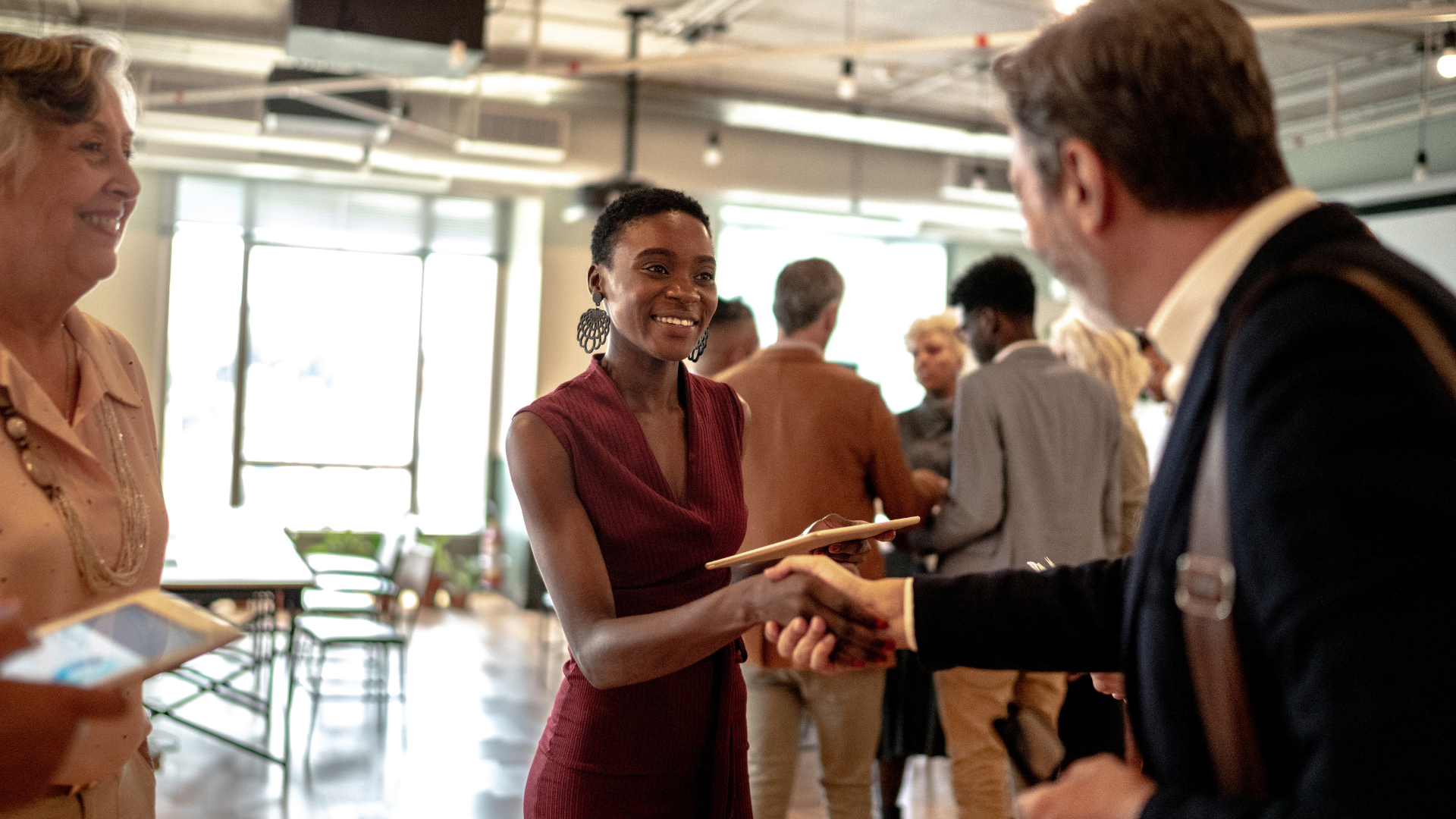People meeting at an event